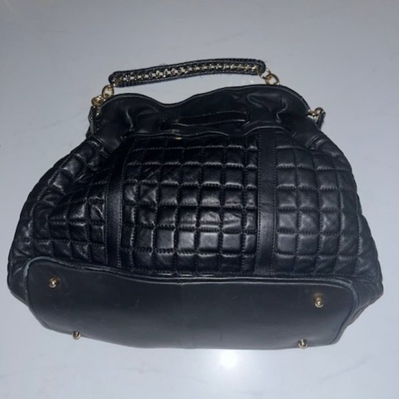 BCBG MaxAzria - Black Quilted Purse with Snap Buckle - Picture 2 of 4